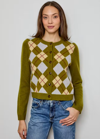 ARGYLE LONG SLEEVE CARDIGAN CASE0112030
