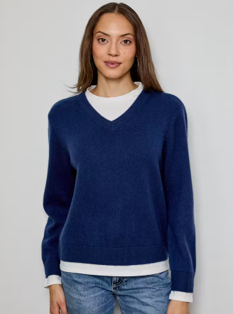 TWO-FER LONG SLEEVE SWEATER CAS0112033