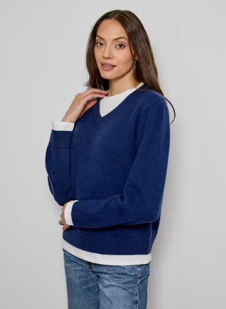 TWO-FER LONG SLEEVE SWEATER CAS0112033