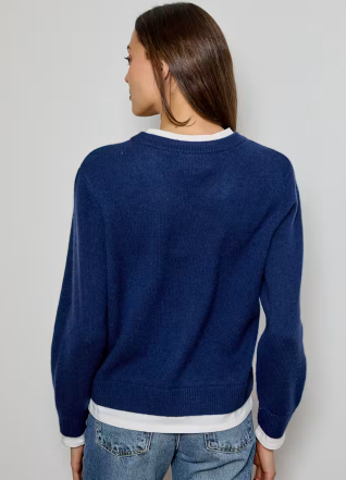 TWO-FER LONG SLEEVE SWEATER CAS0112033