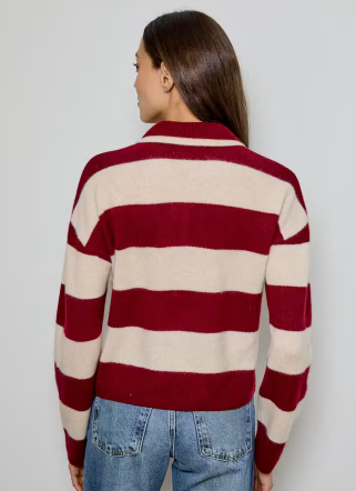 STRIPE LONG SLEEVE DOUBLE COLLAR CAS0112026