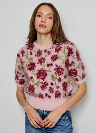 FLORAL BRUSHED SWEATER CAS0112043