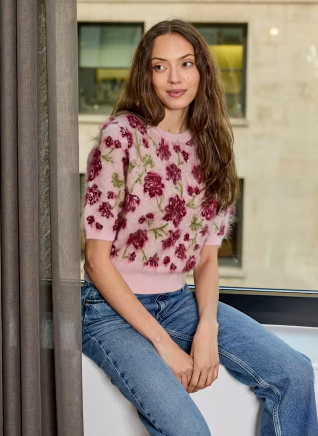 FLORAL BRUSHED SWEATER CAS0112043