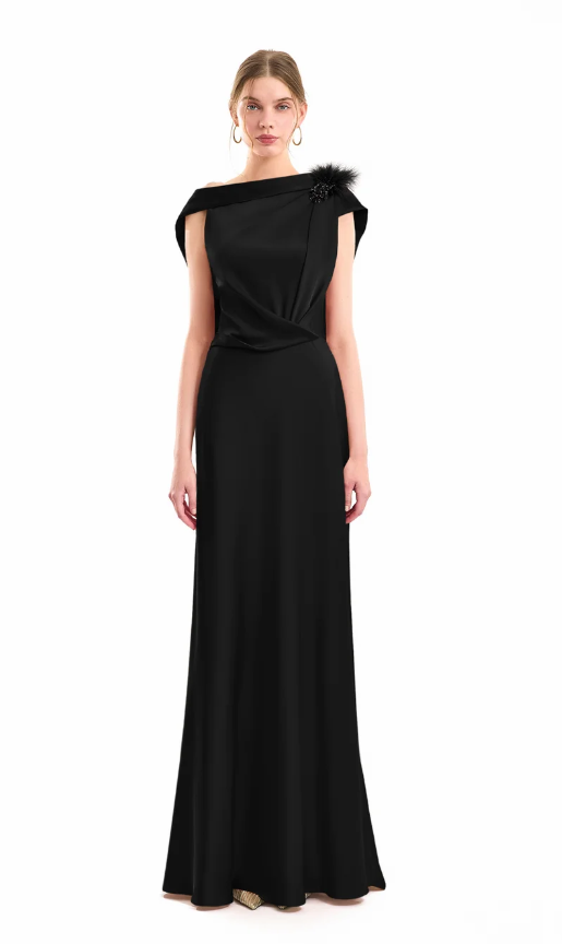 DRAPED BROOCH DRESS 2176LD