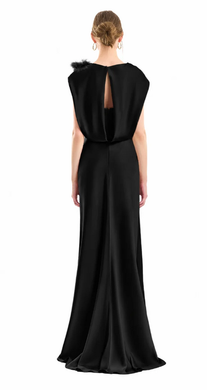 DRAPED BROOCH DRESS 2176LD
