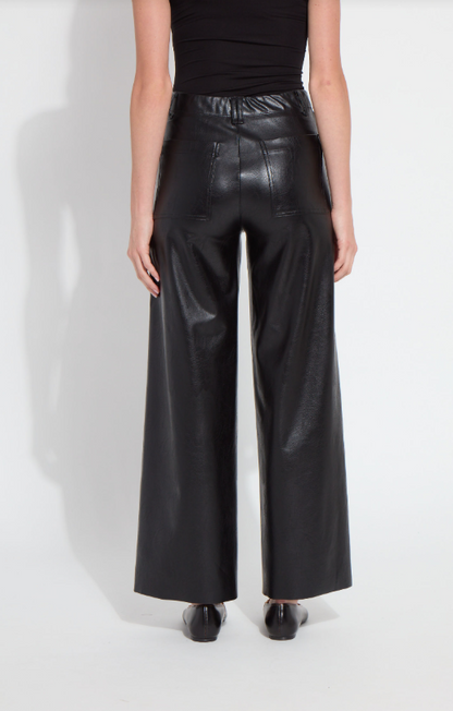 LIBBY HI WAIST PINTUCK VEGAN LEATHER PANT-10-4059