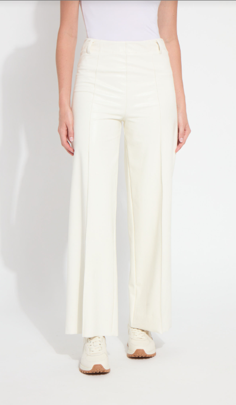LIBBY HI WAIST PINTUCK VEGAN LEATHER PANT-10-4059