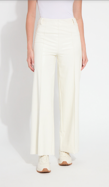 LIBBY HI WAIST PINTUCK VEGAN LEATHER PANT-10-4059