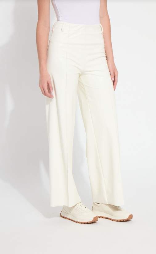 LIBBY HI WAIST PINTUCK VEGAN LEATHER PANT-10-4059