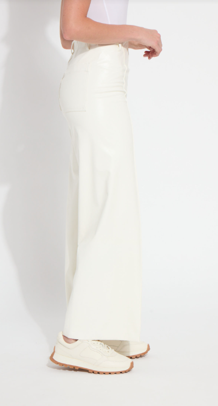 LIBBY HI WAIST PINTUCK VEGAN LEATHER PANT-10-4059