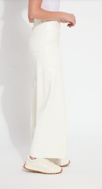 LIBBY HI WAIST PINTUCK VEGAN LEATHER PANT-10-4059
