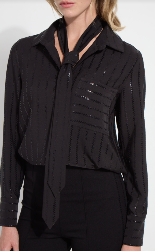 TATIANA STRIPED SEQUIN SHIRT-23-4028