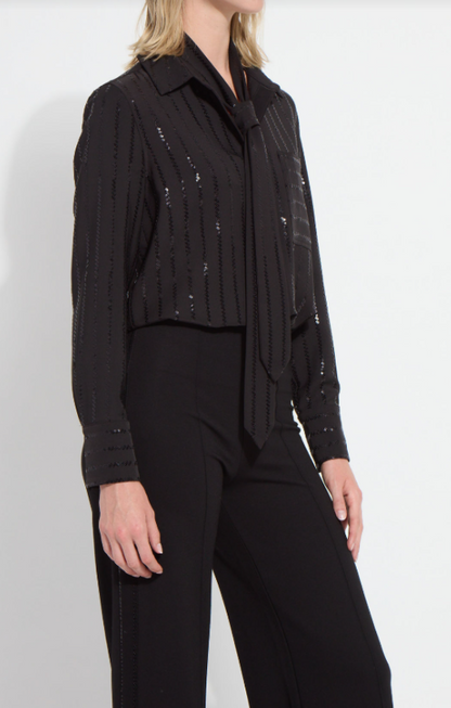 TATIANA STRIPED SEQUIN SHIRT-23-4028