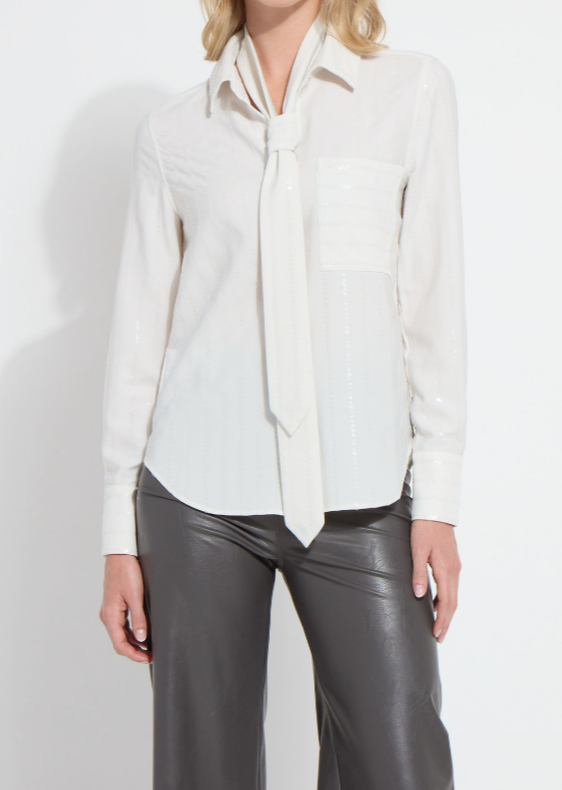 TATIANA STRIPED SEQUIN SHIRT-23-4028