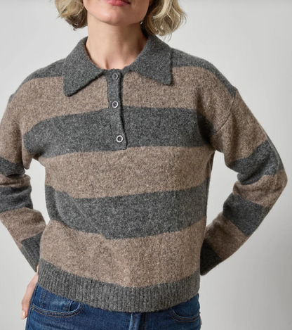 STRIPED POLO SWEATER PA3604