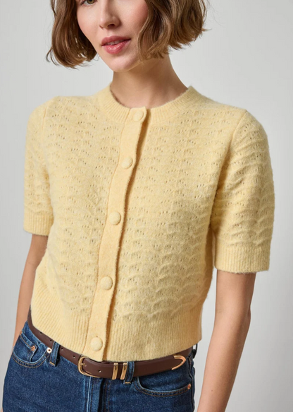 SHORT SLEEVE CREWNECK CARDIGAN PA3605