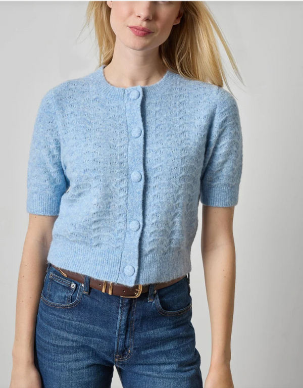 SHORT SLEEVE CREWNECK CARDIGAN PA3605