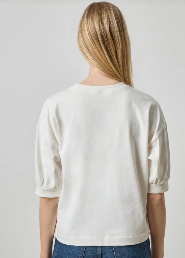 HALF SLEEVE RIBBED TRIM SWEATER PA3585