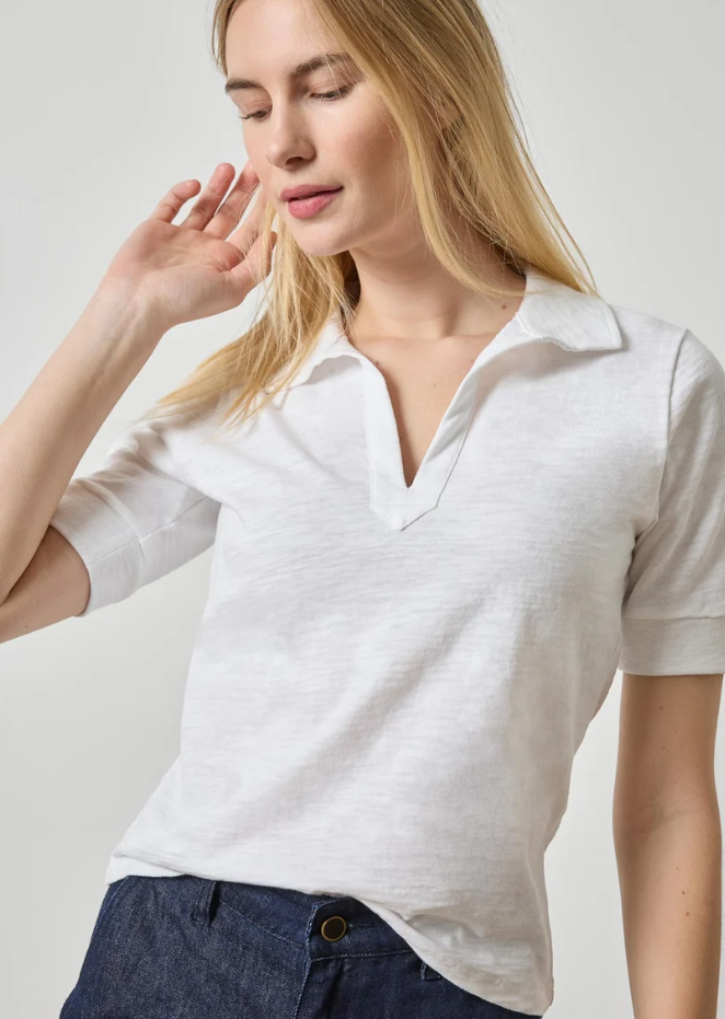ELBOW SLEEVE COLLARED SPLIT NECK PA3515