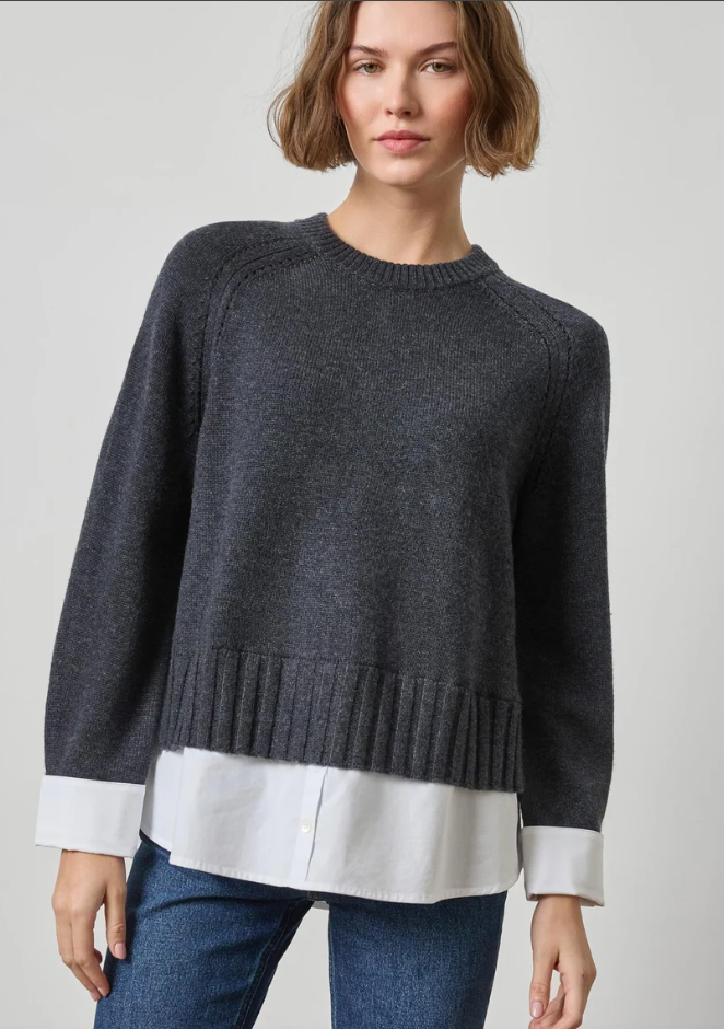 MIXED MEDIA CREWNECK PA3596