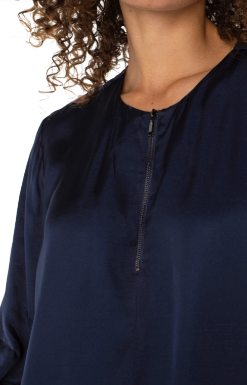 ZIP FRONT WOVEN BLOUSE LM8E35VS1