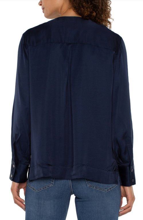 ZIP FRONT WOVEN BLOUSE LM8E35VS1
