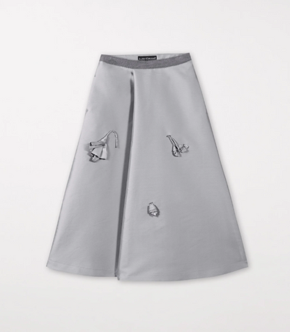 MAXI SKIRT W/ FLORAL MOTIF 508253