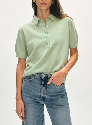 CASHMERE BUTTON POLO 21148