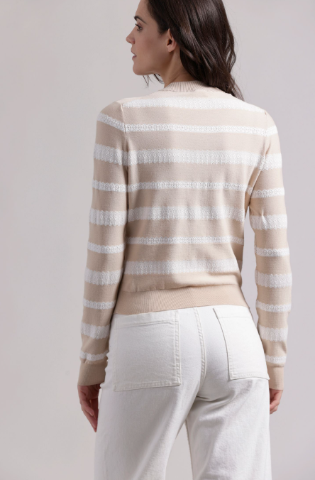 LACE STRIPE CARDIGAN 8684
