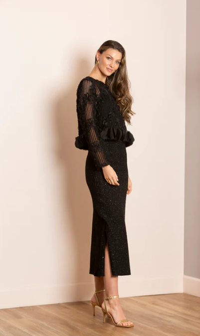 MICHELLE LUREX TRUMPET SKIRT SK360
