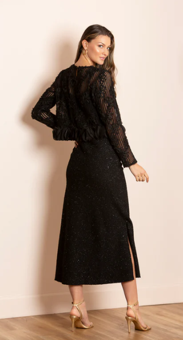 MICHELLE LUREX TRUMPET SKIRT SK360