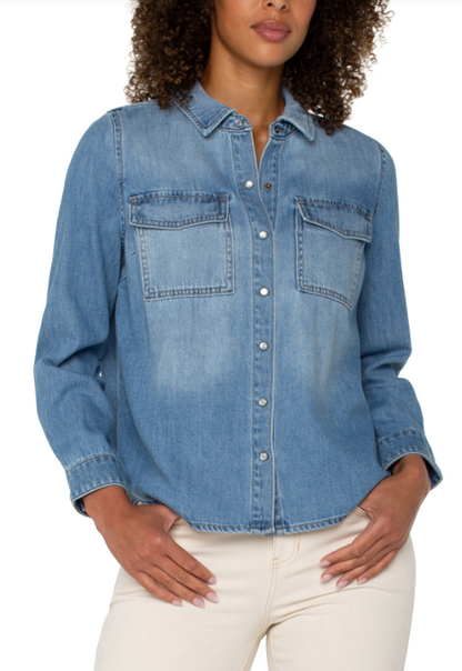 DENIM SHIRT WITH POCKET LM8H17RZA
