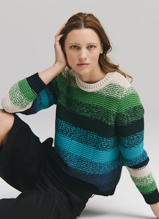 OMBRE' STRIPE CREW N14343