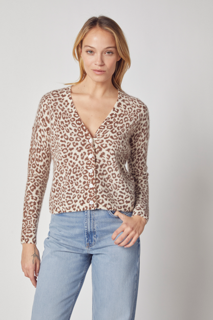 CHEETAH CROP CARDIGAN KS6469