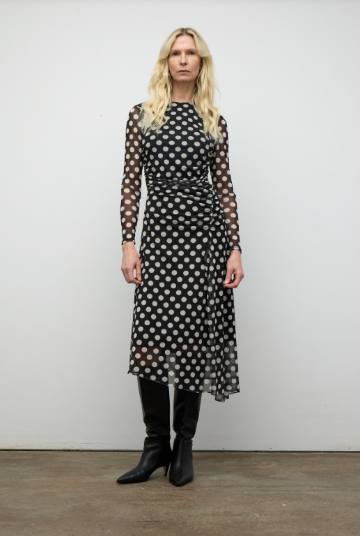 POLKA DOT ASYMETRIC DRESS PM5018