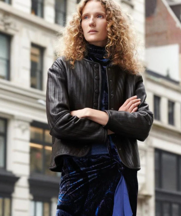 SPENCER RIBBED JACKET W/ BINDING