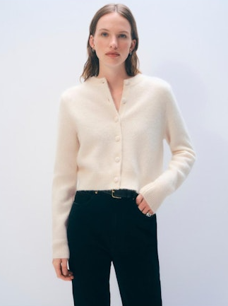 BRUSHED CREWNECK CARDIGAN 21591