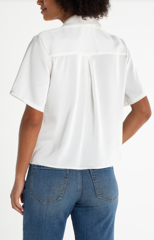 SHORT SLEEVE WOVEN BLOUSE LM8K71PS6