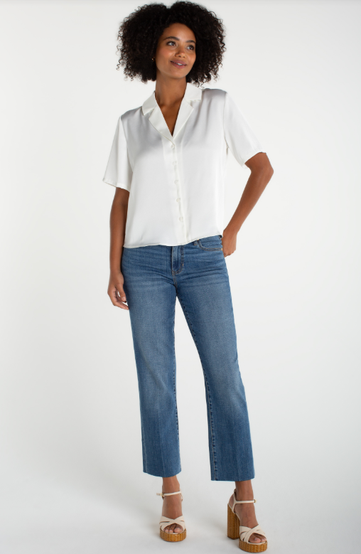 SHORT SLEEVE WOVEN BLOUSE LM8K71PS6