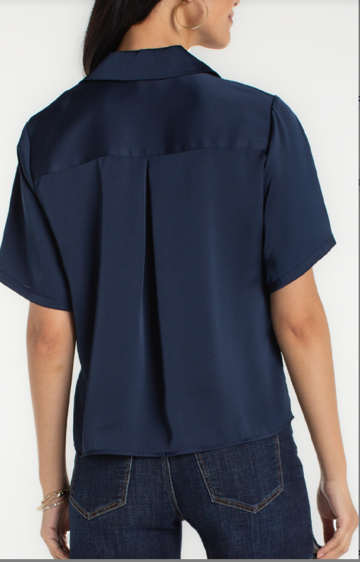 SHORT SLEEVE WOVEN BLOUSE LM8K71PS6