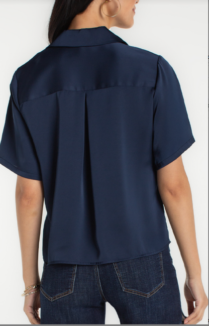 SHORT SLEEVE WOVEN BLOUSE LM8K71PS6