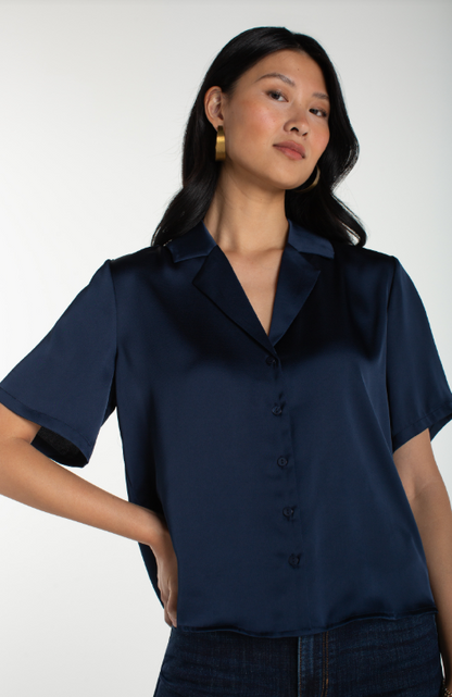 SHORT SLEEVE WOVEN BLOUSE LM8K71PS6