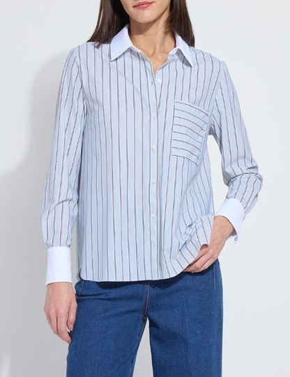 EXECUTIVE STRIPE BLOUSE 23-3638