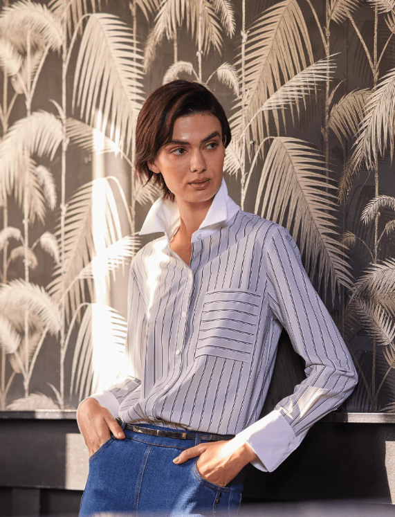 EXECUTIVE STRIPE BLOUSE 23-3638