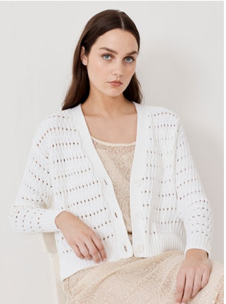 CROPPED CARDIGAN IN BROKEN RIB STITCH N14486