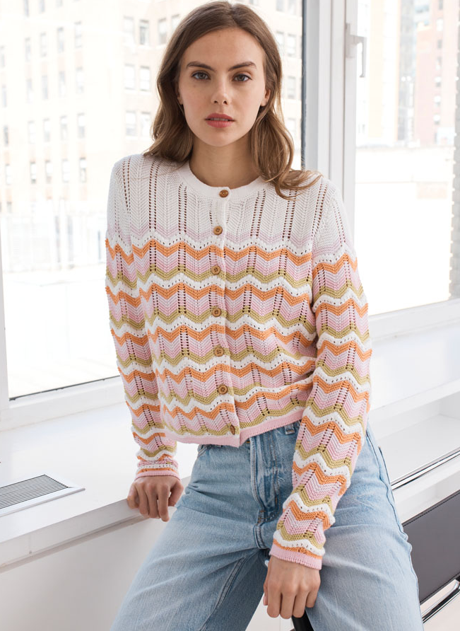 BOXY ZIG ZAG CREW NECK N14286