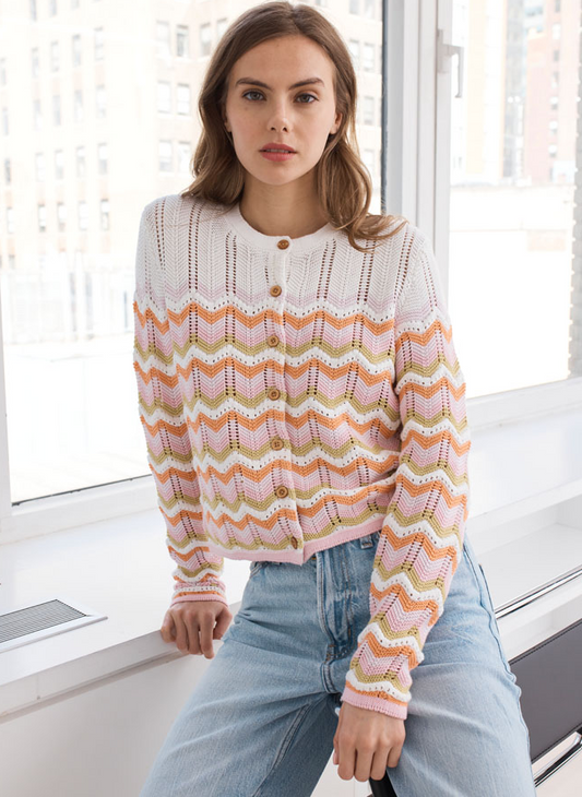 BOXY ZIG ZAG CREW NECK N14286