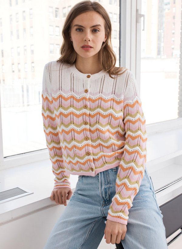 BOXY ZIG ZAG CREW NECK N14286