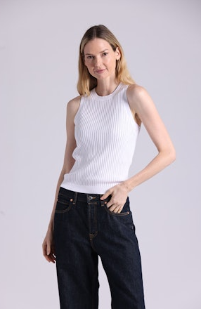 VISCOSE RIBBED POINTELLE TANK 97121