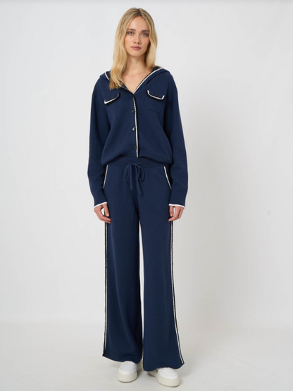 SIDE PIPING KNIT PANTS 401134